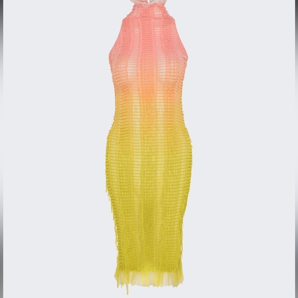 Roberta Einer Angel mini dress in pink and yellow.